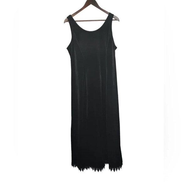 Coldwater Creek Velvet Maxi Dress Womens PM Black Lace Witchy Whimsigoth Fall - Picture 15 of 15